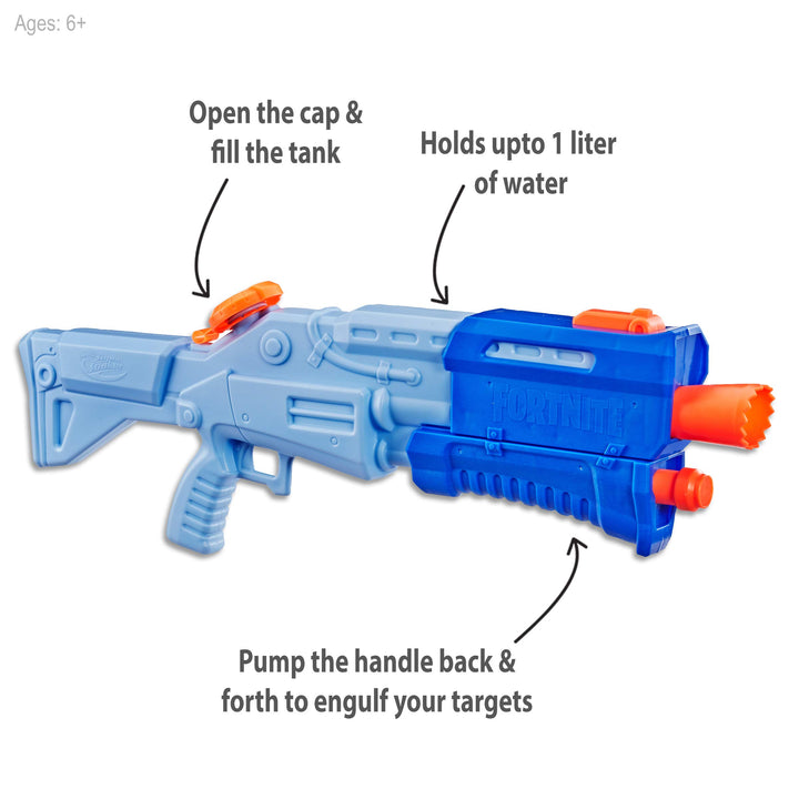 Fortnite TS-R Nerf Super Soaker Water Blaster Toy -- Pump Action -- 36 Fluid Ounce Capacity -- for Kids, Teens, Adults