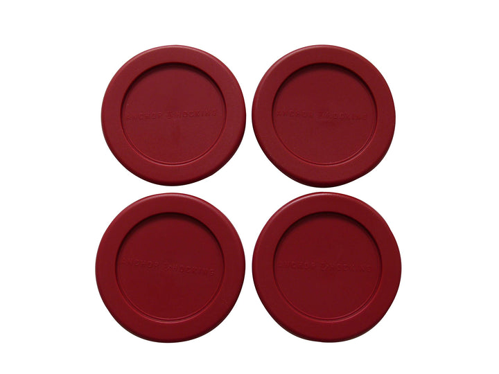 Anchor Hocking Food Storage Replacement Lid 1 Cup/236 ml, set of 4, red round