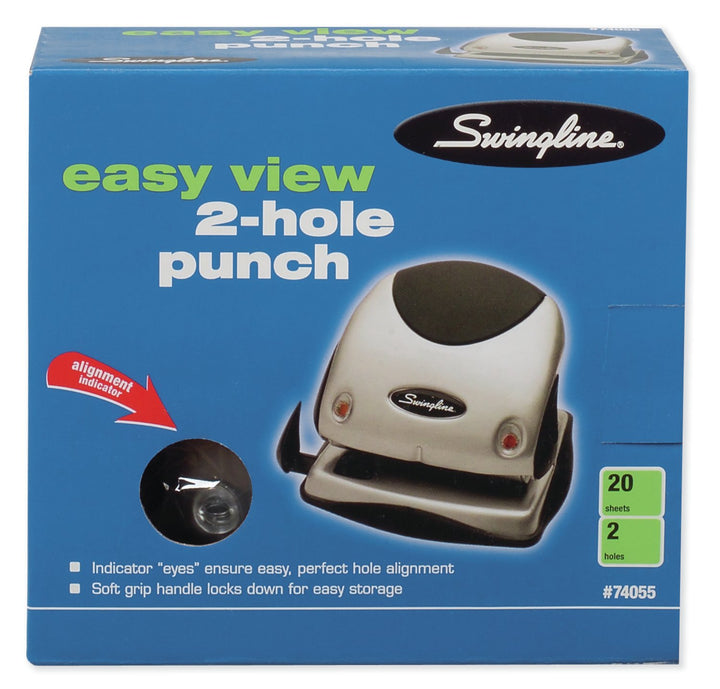 Swingline EasyView 2-Hole Punch, Alignment Indicators, 20 Sheets (A7074055)