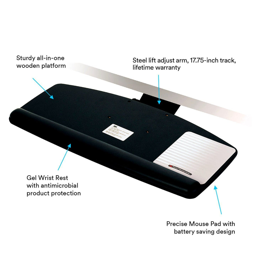 3M Ergonomic Adjustable Keyboard Tray, (AKT91LE) [OB]
