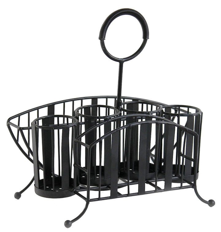 Mesa Delaware Collection Flatware Organizer and Picnic Caddy Carry All, Matte Black