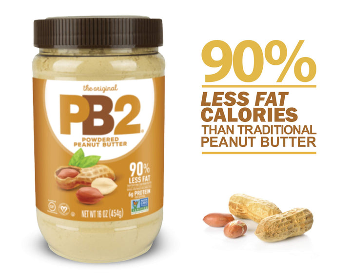 Bell Plantation PB2 Powdered Peanut Butter, 1 lb Jar (2-Pack)