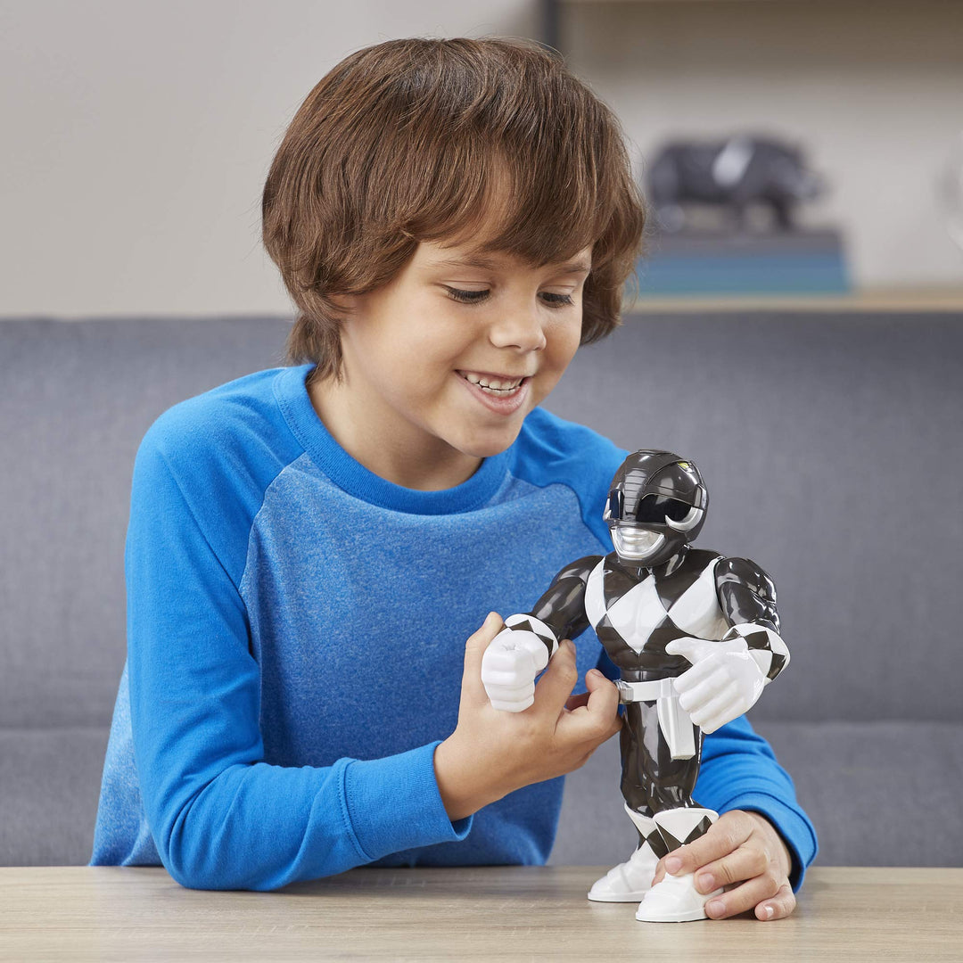 Playskool Heroes Mega Mighties Power Rangers Black Ranger 10-inch Figure, Collectible Toys for Kids Ages 3 and Up