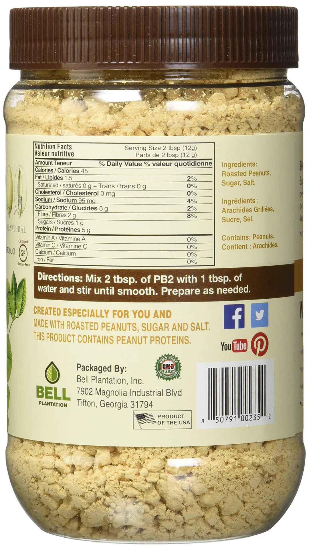Bell Plantation PB2 Powdered Peanut Butter, 16-Ounce