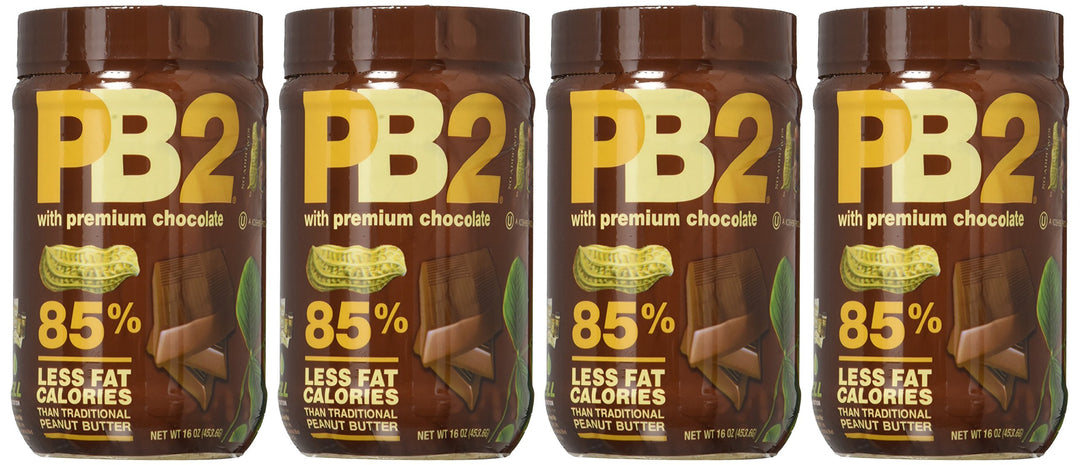 Bell Plantation Chocolate PB2 Powdered Peanut Butter, 16oz, 4 Pack