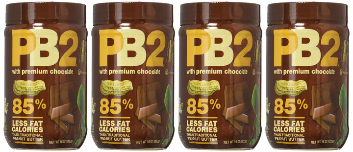 Bell Plantation Chocolate PB2 Powdered Peanut Butter, 16oz, 4 Pack