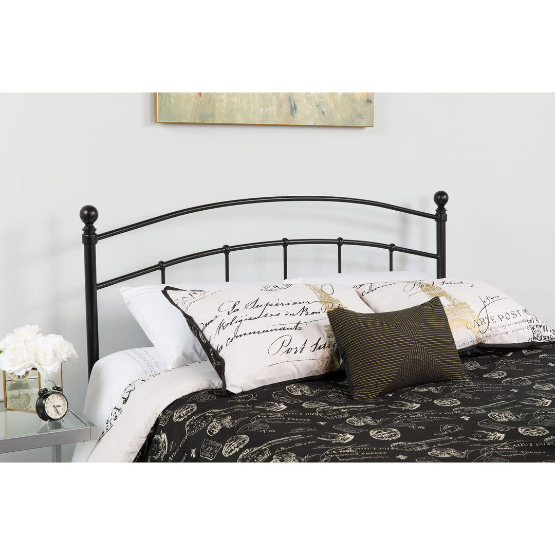 F&F Furniture Group 55" Black Metal Open Vertical Slat Full Size Headboard