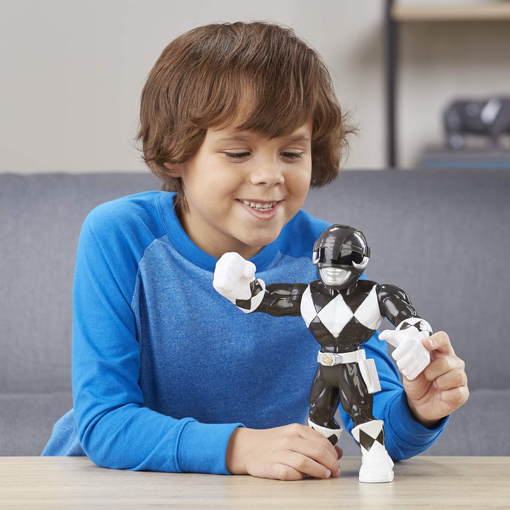 Playskool Heroes Mega Mighties Power Rangers Black Ranger 10-inch Figure, Collectible Toys for Kids Ages 3 and Up