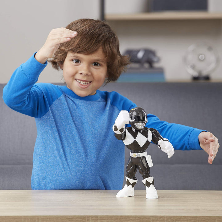 Playskool Heroes Mega Mighties Power Rangers Black Ranger 10-inch Figure, Collectible Toys for Kids Ages 3 and Up