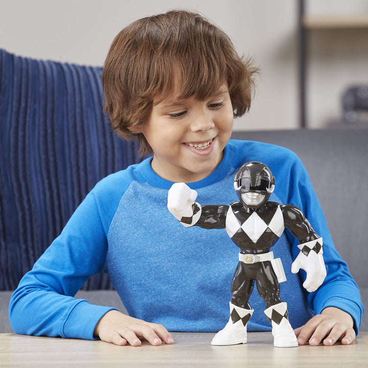 Playskool Heroes Mega Mighties Power Rangers Black Ranger 10-inch Figure, Collectible Toys for Kids Ages 3 and Up
