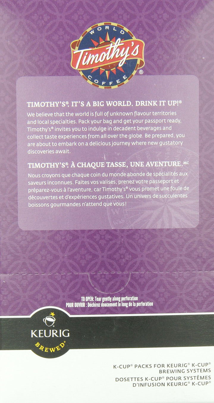 Timothy's World Coffee Chai Latte K-Cups for Keurig Brewers 24 Count
