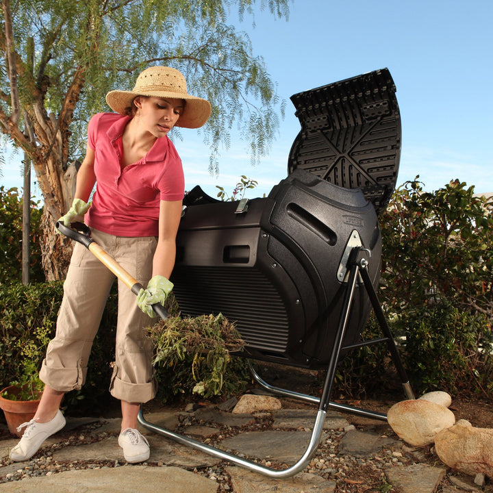 Lifetime 60058 Compost Tumbler, 80-Gallon, Black