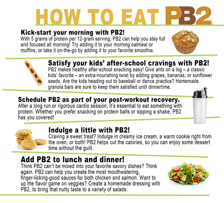 Bell Plantation PB2 Powdered Peanut Butter, 1 lb Jar (2-Pack)