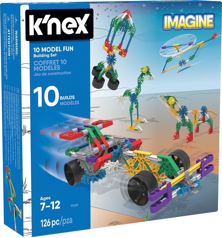 K’NEX  10 Model Building Fun Set  126 Pieces  Ages 7+ Engineering Education Toy