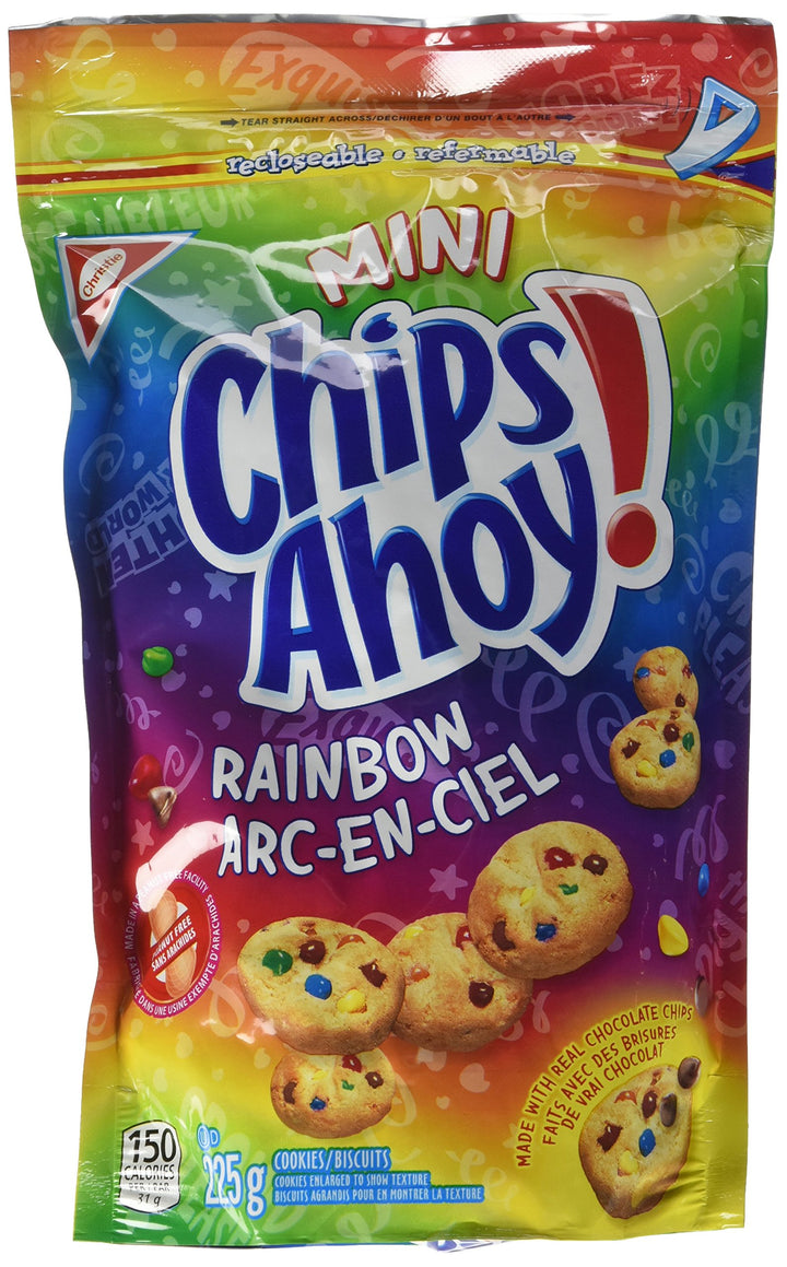 CHIPS AHOY! Mini Rainbow Chocolate Chip Cookies, 1 Resealable Bag (225g)