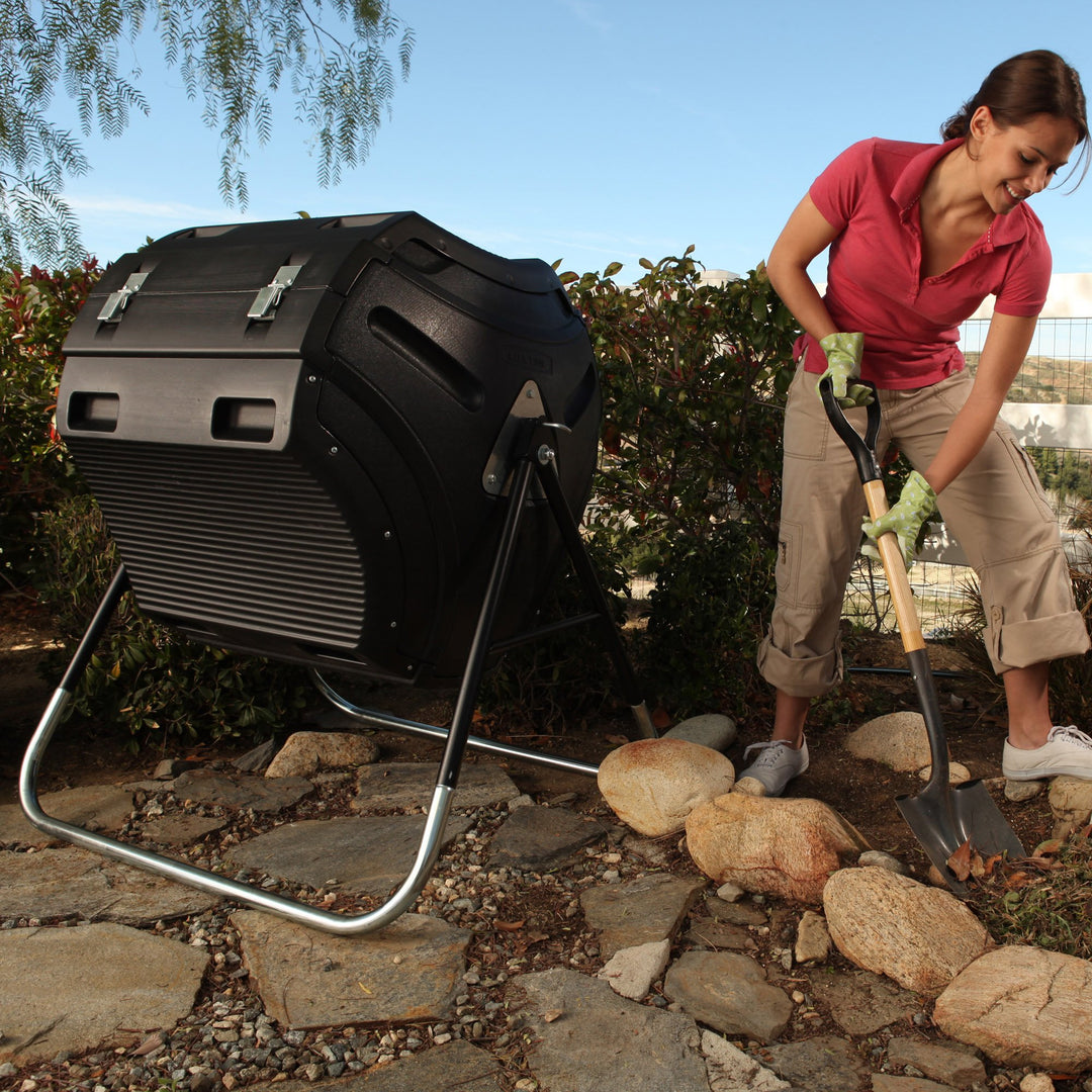 Lifetime 60058 Compost Tumbler, 80-Gallon, Black