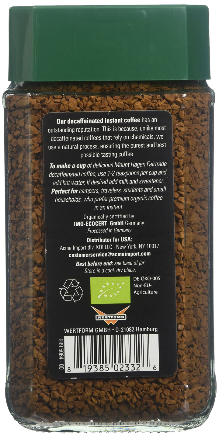 Mount Hagen Organic Freeze Dried Instant Decaf Coffee, 3.53 oz (Pack of 2)