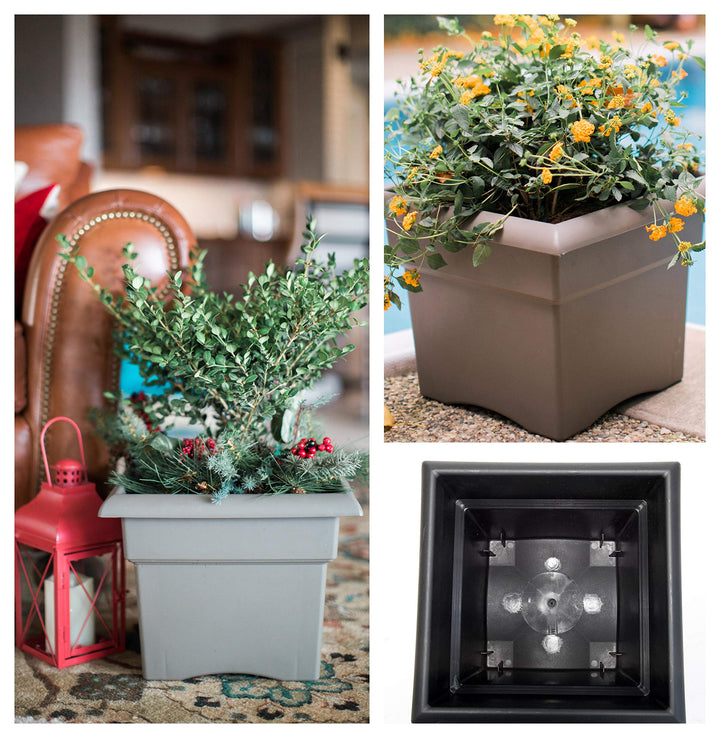 Bloem Veranda Deck Box Planter, 18", Chocolate (457185-1001)