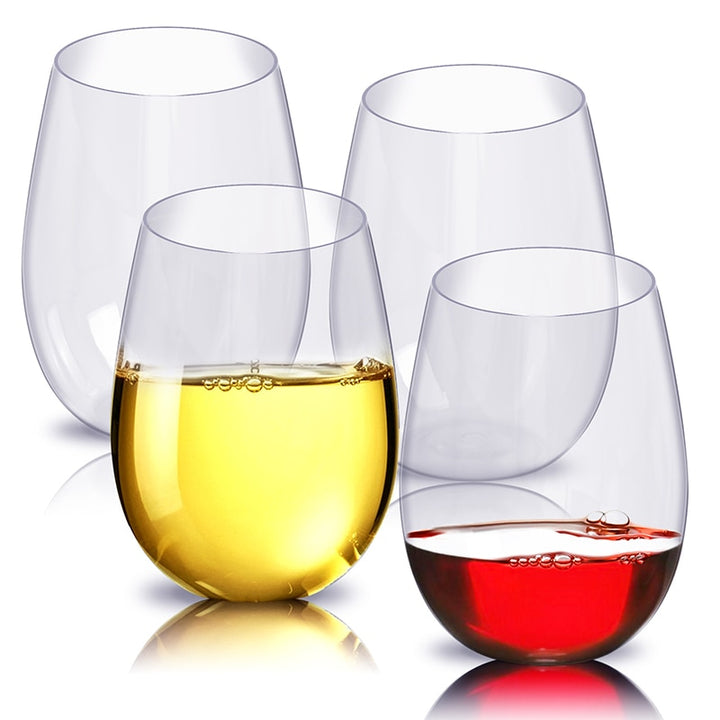 Kiskeyani Shatterproof Plastic Wine Glasses 4 Pieces Set