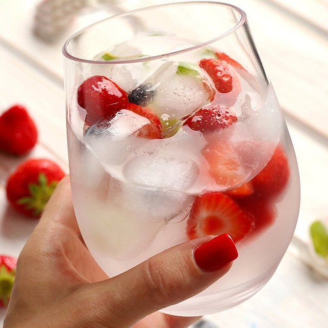 Kiskeyani Shatterproof Plastic Wine Glasses 4 Pieces Set